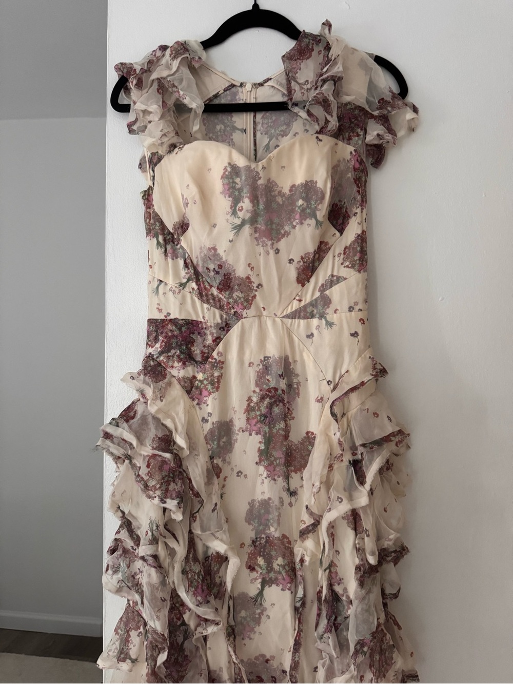 Zac Posen Bouquet Print Silk Gown New With Tags - Picture 5 of 9